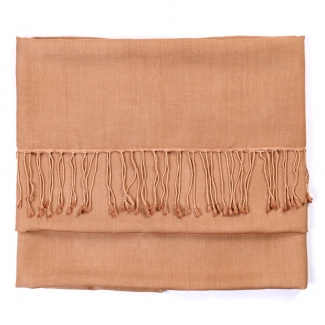 Cashmere and silk scarf  Camel