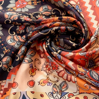 Silk scarf Persian Story Bordo