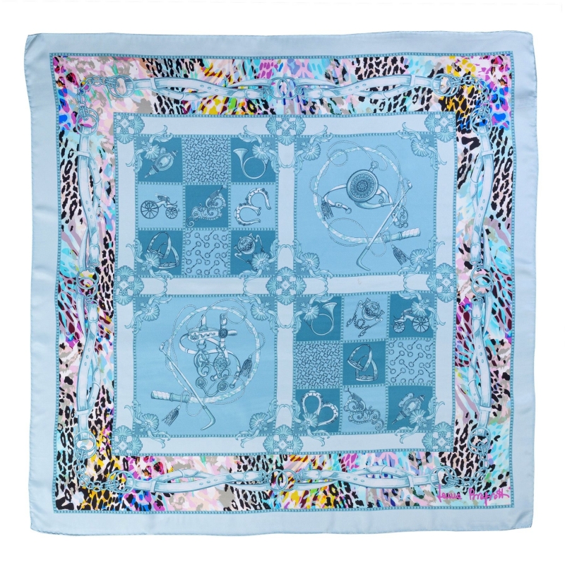 Silk scarf Fusion Polo Ice Blue