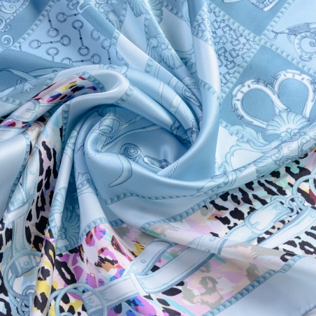 Silk scarf Fusion Polo Ice Blue