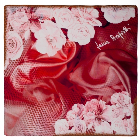 Marsala Flowers L. Biagiotti Squared Scarf