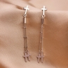 Sterling Silver Earrings DB Cross