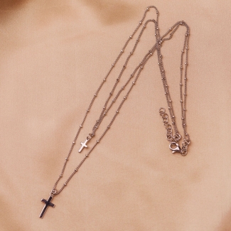 Sterling Silver Necklace DB Cross