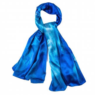 Silk shawl Ocean Aquarella