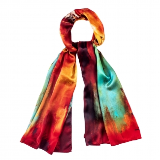 Silk shawl Sunset Aquarella