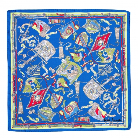 Silk scarf S twill Parisienne blue