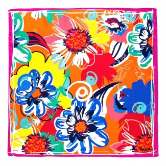 Silk scarf Flower Kiss orange