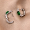 Cercei argint Princess zirconia emerald