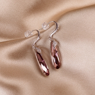 Sterling Silver Earrings Blush Rose drops