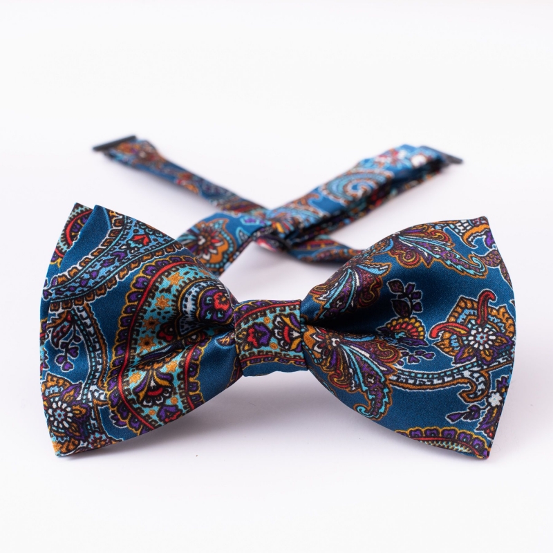 London Paisley 21 bordeaux silk bow tie