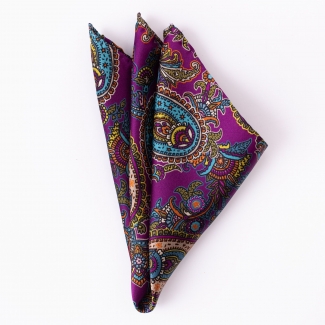 London Paisley 9 purple Silk Pocket