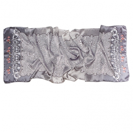 Silk Scarf Marina D`Este delicate grey