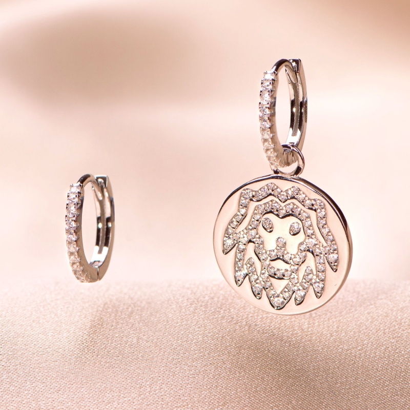 Sterling Silver Earrings Leon Zodiac