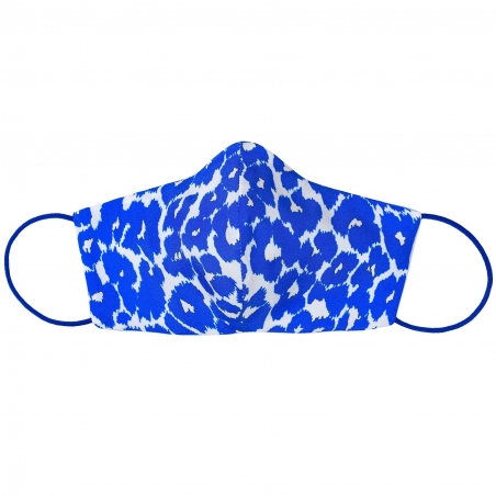 Silk mask Animal Print Blue azur