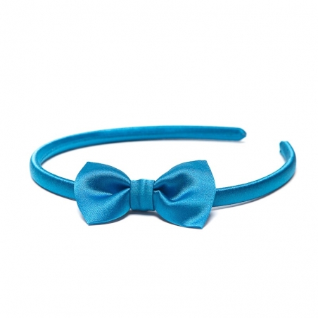 Headband with bow blue marine