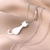 Sterling Silver Necklace Cat Loves Fish