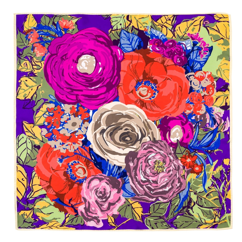 Silk scarf twill Rose Decadence