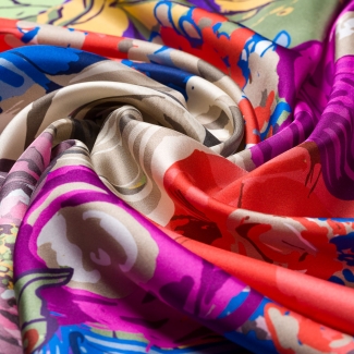 Silk scarf twill Rose Decadence