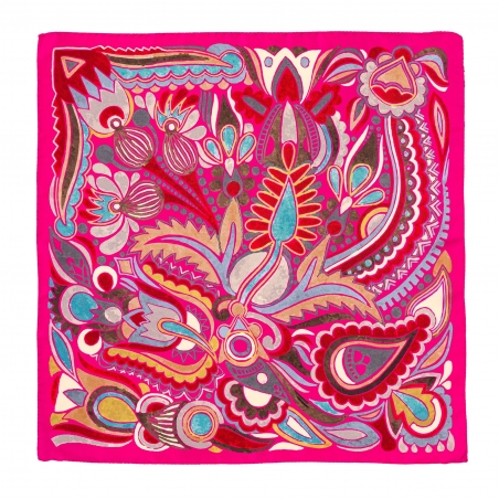 Silk scarf twill S Please, Keep the Summer fucsia