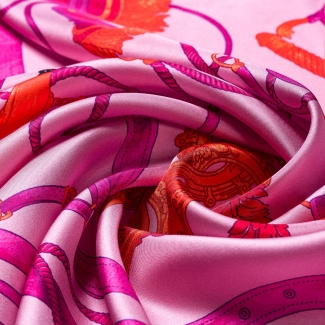 Silk scarf twill Loveday fucsia