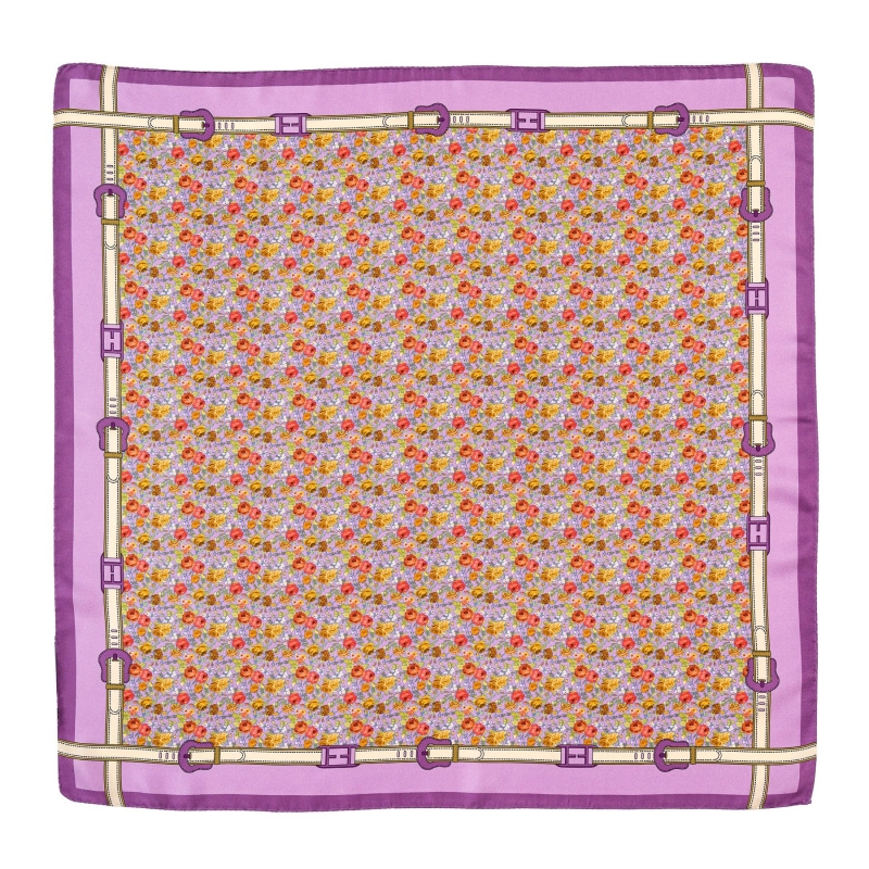 Esarfa matase twill M Amour des Roses lavande violette