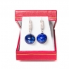 GIFT: Mila Schon beige wool scarf and silver earrings lapis blue roses