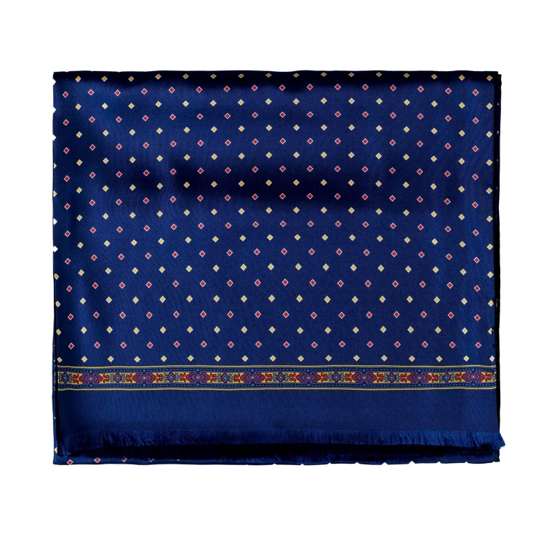 Men's silk and wool scarf Uomo Como blue