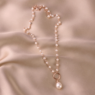 Sterling Pink Silver Necklace Pearls Essence