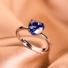 Inel reglabil argint Tanzanite Heart