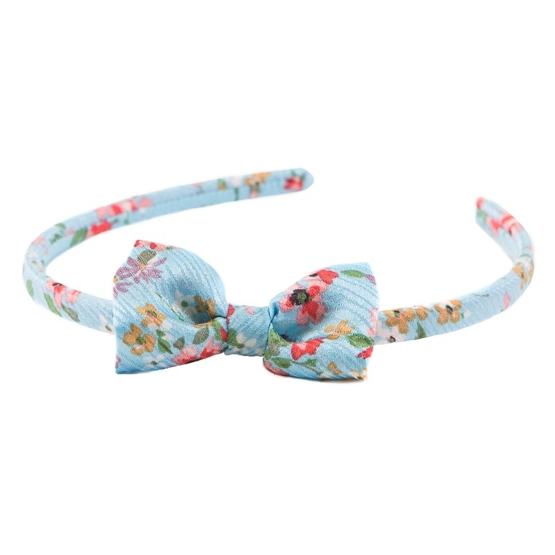 Headband cu fundita tucoaz cu floricele cires