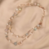 Colier argint roz, morganite, perle