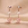 Sterling Pink Silver Earings pearls and pink morganite