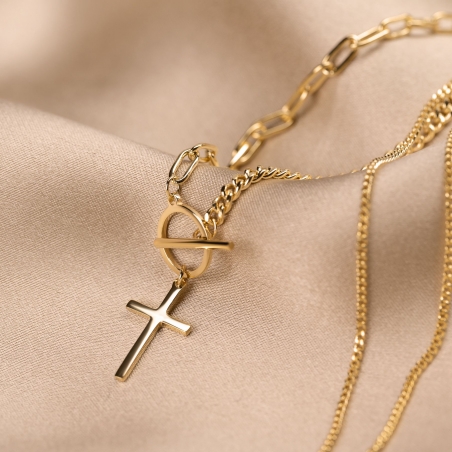 Colier argint Concept Jewelry Cross gold