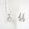 Sterling Silver Earrings, Chain and Pandant Pure Pearls drop