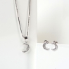 Sterling Silver Earrings, Chain and Pandant White Moonlight