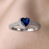 Sterling Silver Ring Inel argint Princess Blue Heart zirconia