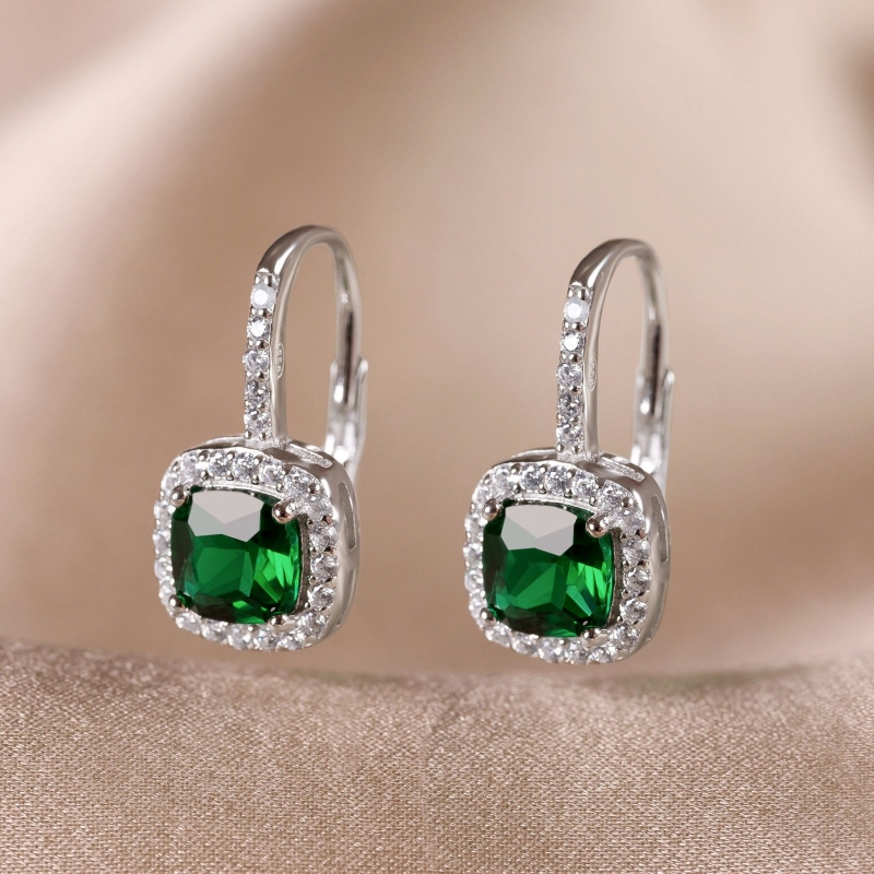 Sterling  Silver Earings  My Special emerald zirconia