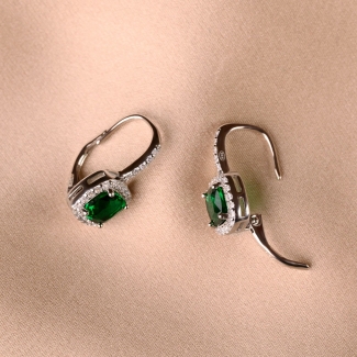 Sterling  Silver Earings  My Special emerald zirconia