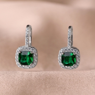 Sterling  Silver Earings  My Special emerald zirconia