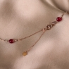 Choker argint roz cu agate ruby, lantisor culisant