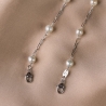 Sterling Silver Necklace 2in1 Glass Chang with white pearls