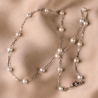 Sterling Silver Necklace 2in1 Glass Chang with white pearls