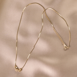 Sterling Silver Necklace 3 Good Signs gold