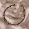 Adjustable Sterling Silver Choker jasper barrel