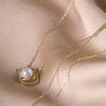 Sterling Silver Necklace Romantic Pearl gold