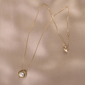 Sterling Silver Necklace Romantic Pearl gold