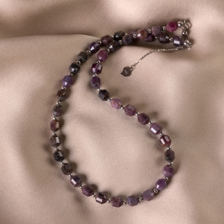 Adjustable Sterling Silver Choker ruby barrel