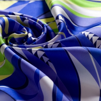 Silk scarf twill S Get Lost in the City green blue