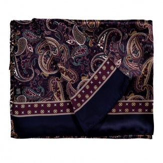 Men's silk scarf Baresi paisley blu