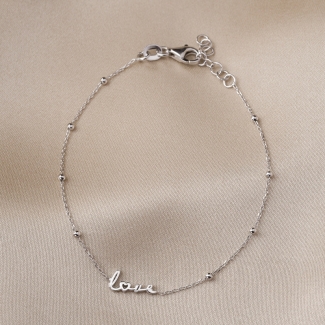 Sterling Silver Bracelet Yes, it is Love